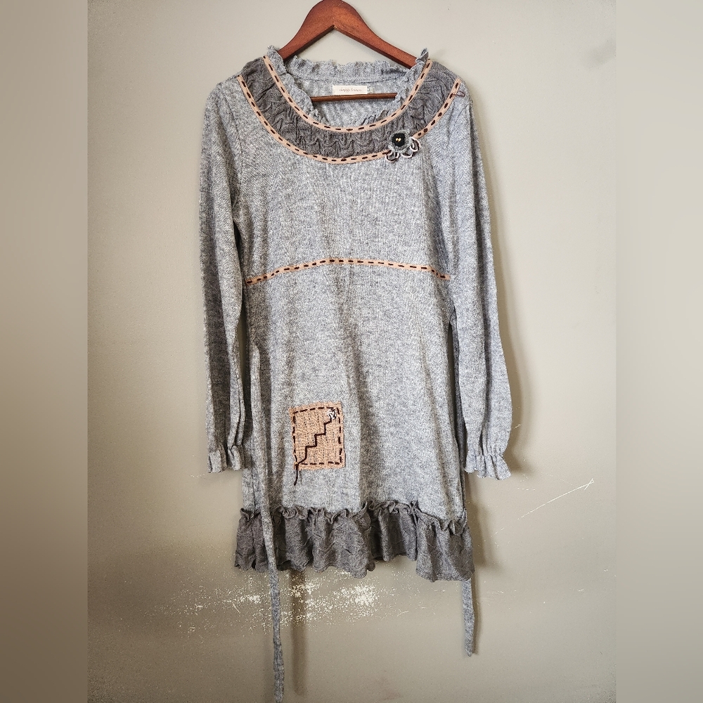 Simply Couture Gray Sweater Dress - Small Casual Dress